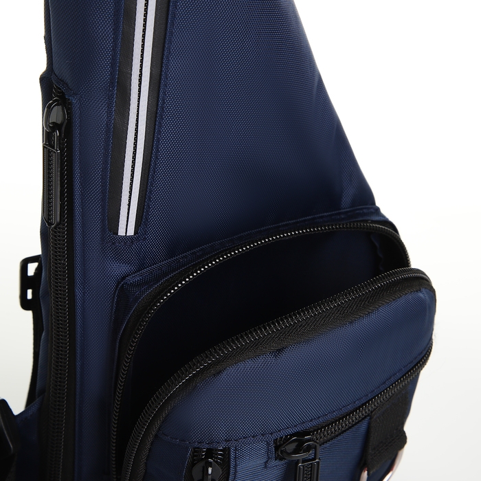 Сумка-слинг мужская из текстиля, цвет синий Сумка-слинг мужская из текстиля, цвет синий