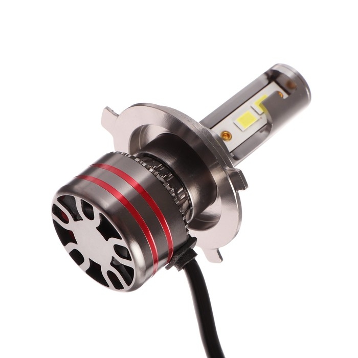 Автолампа светодиодная Н4, 12 В, 30 Вт,  2160 Лм, провод 20 см, свет белый, 2 шт Автолампа светодиодная Н4, 12 В, 30 Вт,  2160 Лм, провод 20 см, свет белый, 2 шт