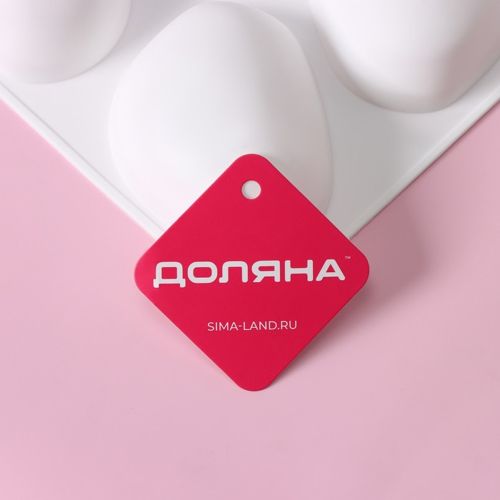 Форма для муссовых десертов и выпечки Доляна «Стоун», силикон, 30×18×3 см, 6 ячеек (9,5×7 см), цвет белый Форма для муссовых десертов и выпечки Доляна «Стоун», силикон, 30×18×3 см, 6 ячеек (9,5×7 см), цвет белый