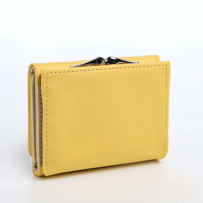 Кошелёк женский на кнопке, цвет жёлтый Кошелёк женский на кнопке, цвет жёлтый