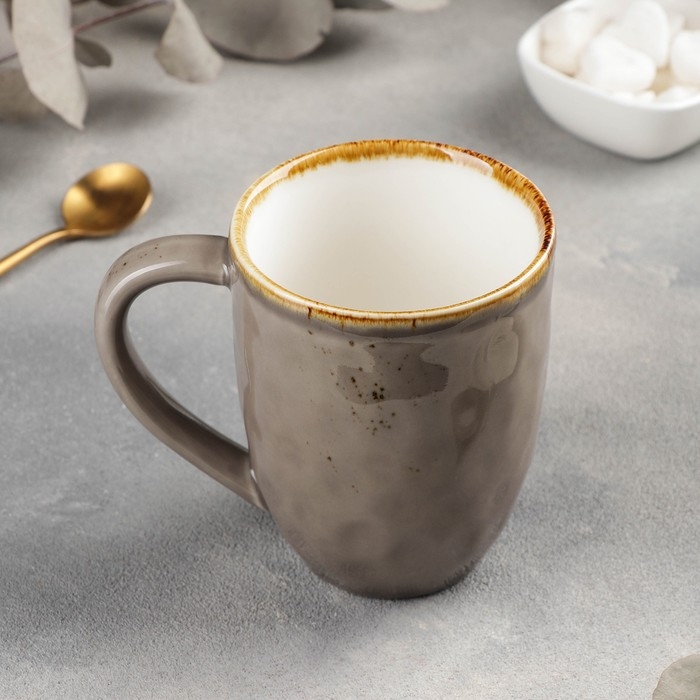 Кружка фарфоровая Magistro «Церера», 400 мл, цвет коричневый Кружка фарфоровая Magistro «Церера», 400 мл, цвет коричневый