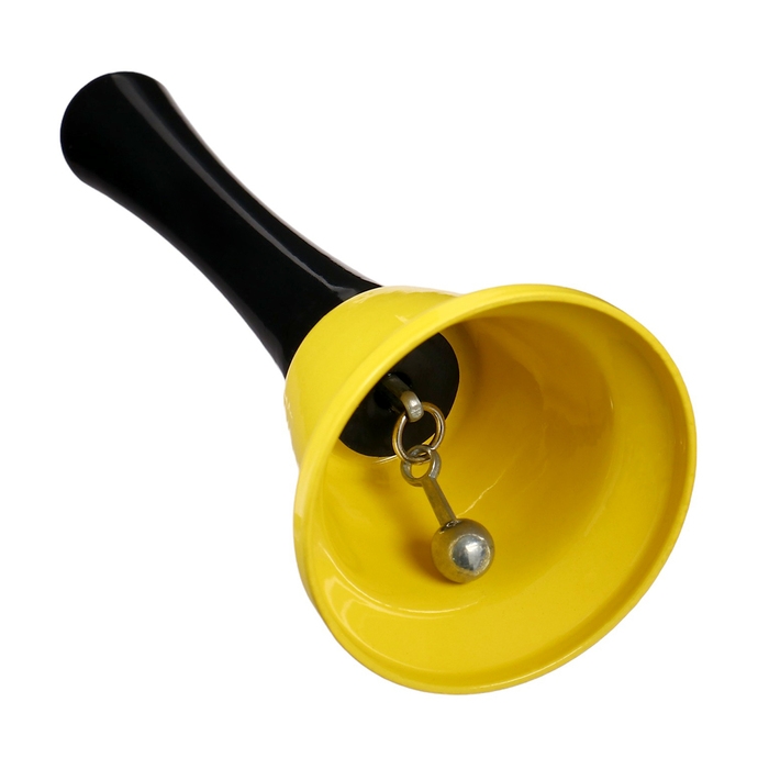 Колокольчик металлический, звонок настольный  Колокольчик металлический, звонок настольный "Funk", 12.5 х 5 см, желтый