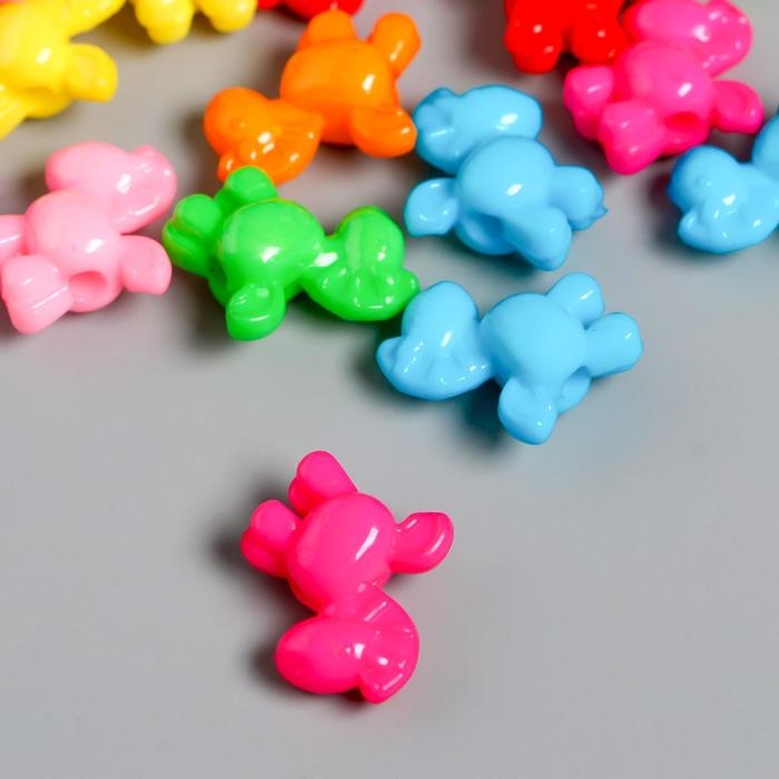 Бусины для творчества пластик Бусины для творчества пластик "Яркие лошадки" набор 60 шт 1,5х1,5х0,6 см