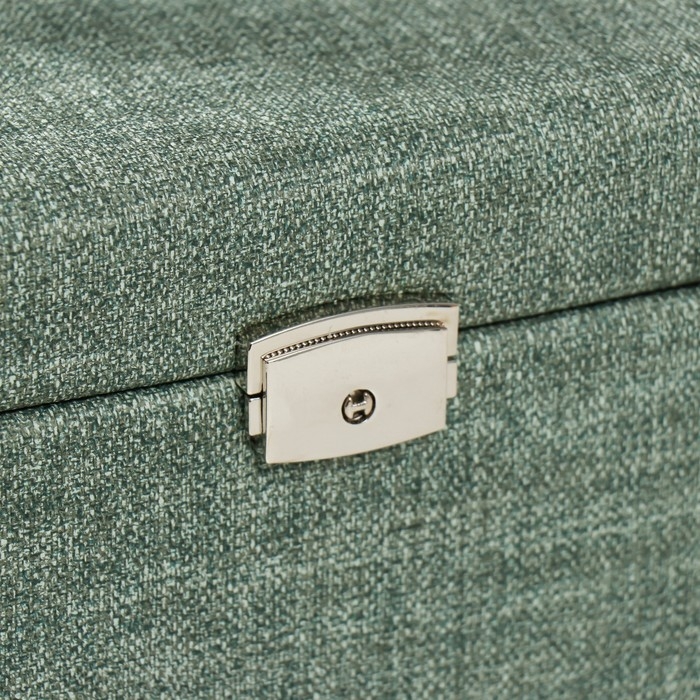 Шкатулка кожзам для украшений сундук Шкатулка кожзам для украшений сундук "Зелёная" комбинированная 23,5х16,5х14,5 см