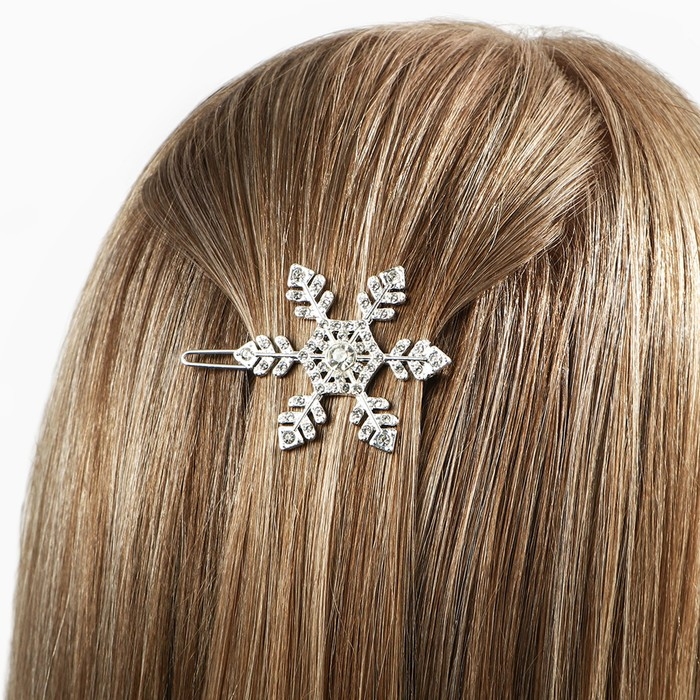 Заколка для волос новогодняя «Для тебя с любовью», на Новый год, снежинка, 5,5 х 3,5 см Заколка для волос новогодняя «Для тебя с любовью», на Новый год, снежинка, 5,5 х 3,5 см