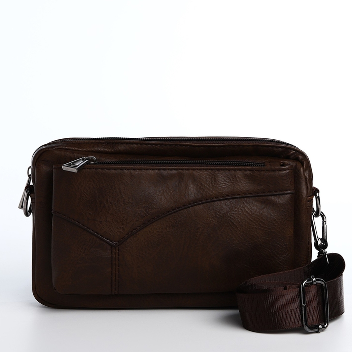 Сумка мужская через плечо, искусственная кожа, цвет коричневый Сумка мужская через плечо, искусственная кожа, цвет коричневый