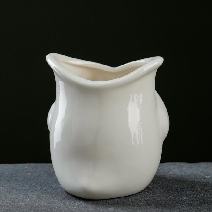 Горшок Горшок "Сова Букля" белый, 9,5х9см