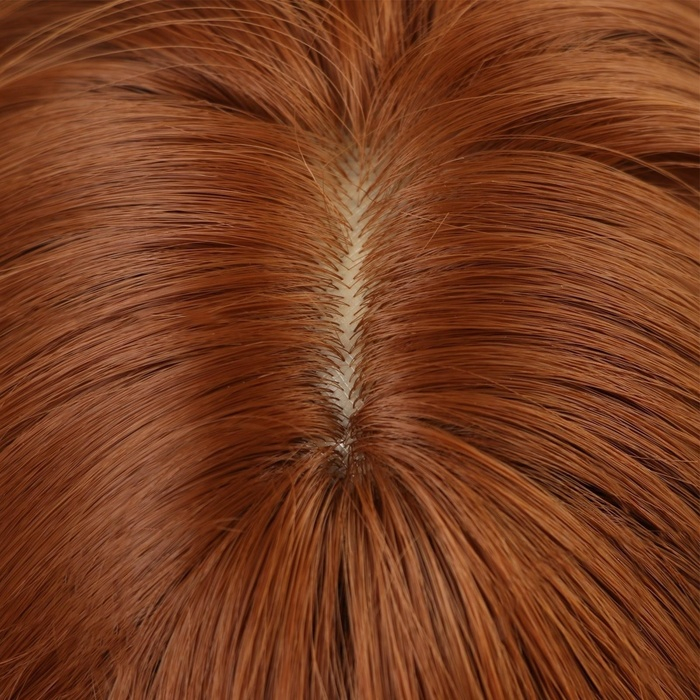 Парик искусственный, с чёлкой, имитация кожи, 60 см, цвет рыжий Парик искусственный, с чёлкой, имитация кожи, 60 см, цвет рыжий