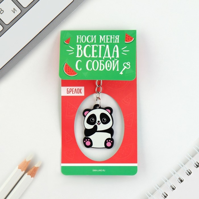 Брелок для ключей акриловый «Панда», 3,5 х 10 см