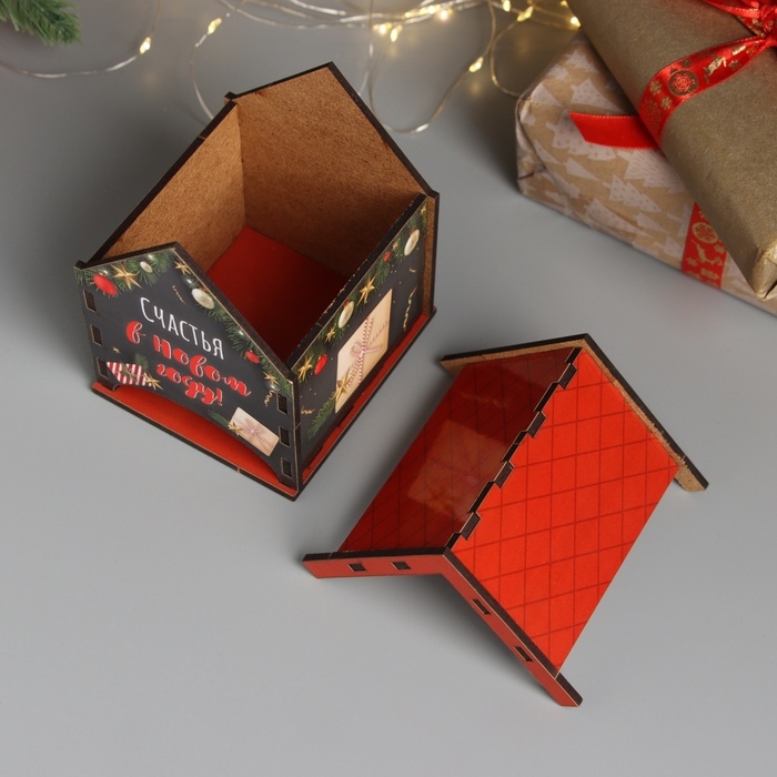 Новогодний чайный домик  Новогодний чайный домик "Счастья в НГ" 10,5х9,5х12 см