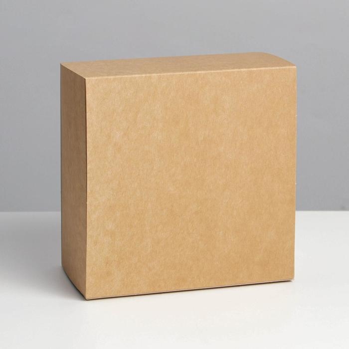 Коробка подарочная складная крафтовая, упаковка, 14 х 14 х 8 см Коробка подарочная складная крафтовая, упаковка, 14 х 14 х 8 см