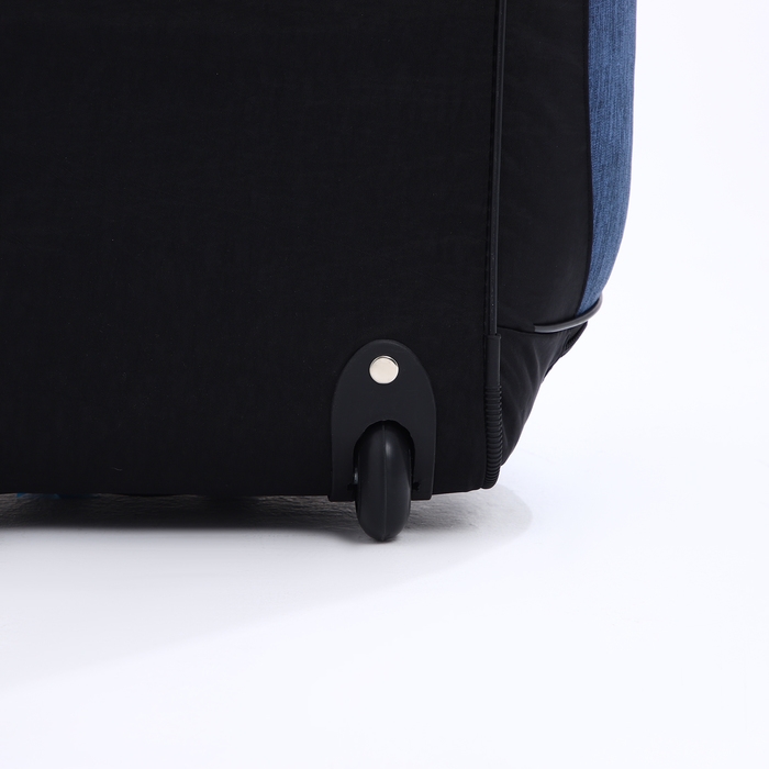 Сумка дорожная на колёсах, отдел на молнии, отдел для обуви, 3 наружных кармана, цвет чёрный/синий Сумка дорожная на колёсах, отдел на молнии, отдел для обуви, 3 наружных кармана, цвет чёрный/синий