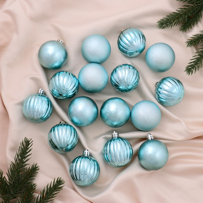 Набор шаров пластик d-5 см, 16 шт Набор шаров пластик d-5 см, 16 шт "Николь полоски"