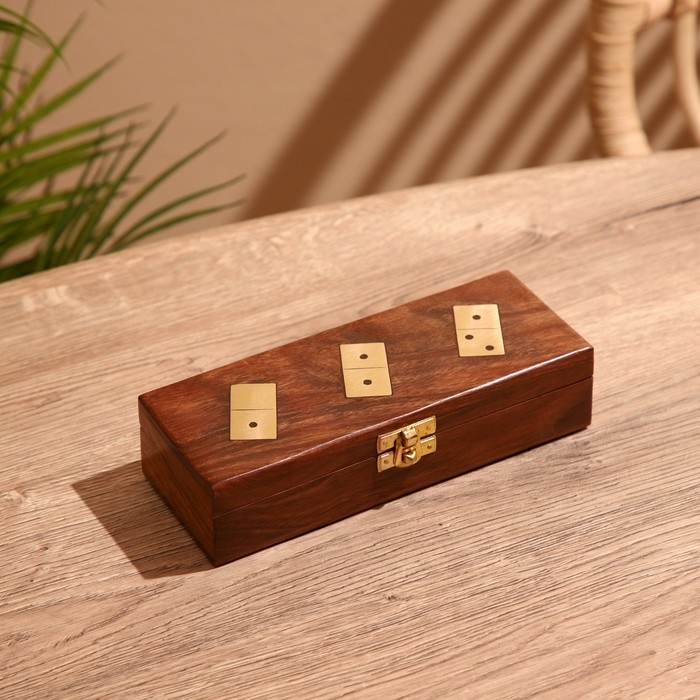 Игра настольная Игра настольная "Домино" в шкатулке 20х7,5х5 см, дерево шишам