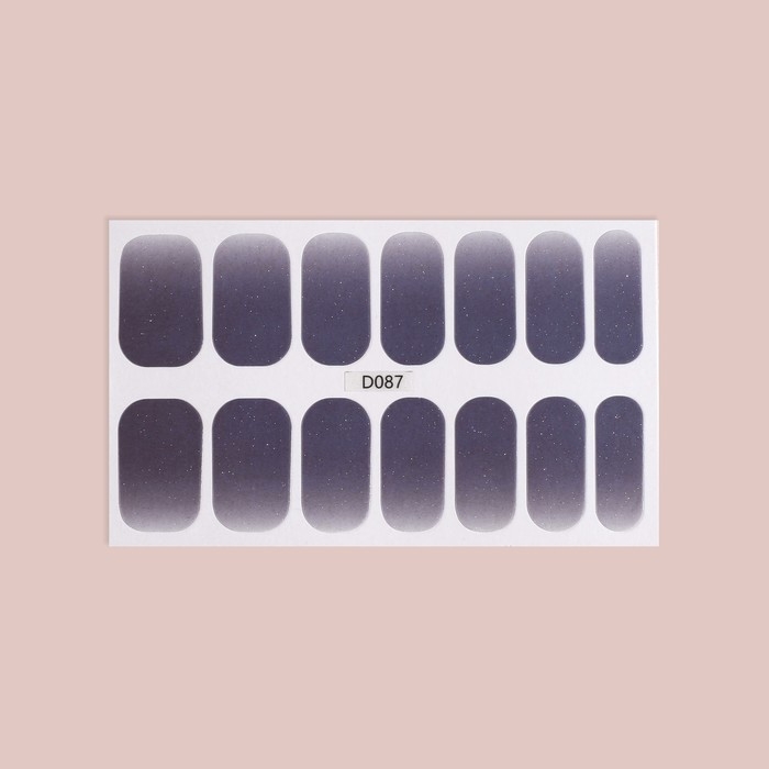 Плёнки для маникюра, 14 шт, с блёстками, цвет графитовый Плёнки для маникюра, 14 шт, с блёстками, цвет графитовый