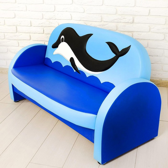 Комплект мягкой мебели «Агата», цвет сине-голубой, с дельфином Комплект мягкой мебели «Агата», цвет сине-голубой, с дельфином