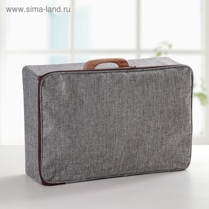 Короб для хранения на молнии «Рон», 42×29×14 см, цвет серый Короб для хранения на молнии «Рон», 42×29×14 см, цвет серый
