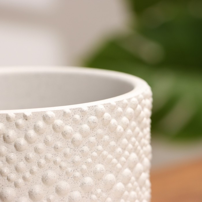 Горшок цветочный Горшок цветочный "Бисер" белый цилиндр №2, 1,8 л