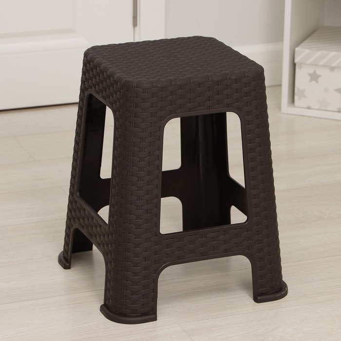 Табурет большой «Ротанг», 37×37×45 см, цвет коричневый Табурет большой «Ротанг», 37×37×45 см, цвет коричневый