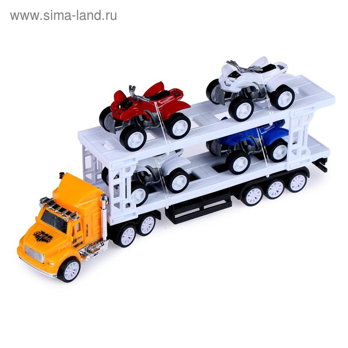 Грузовик инерционный &laquo;Автовоз&raquo;, с 4 квадроциклами, МИКС