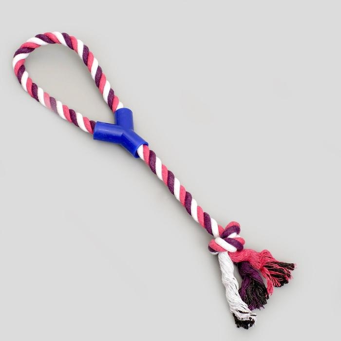 Игрушка канатная Игрушка канатная "Узел с ручкой", до 100 г, до 42 см, микс цветов