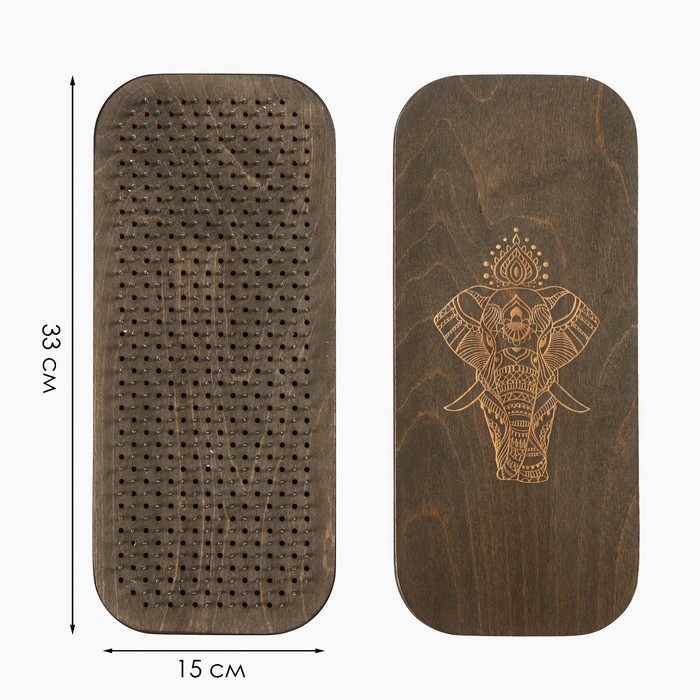 Садху, доска с гвоздями, для йоги Садху, доска с гвоздями, для йоги "Слон", 2 шт, шаг 10 мм, 33 х 15 см