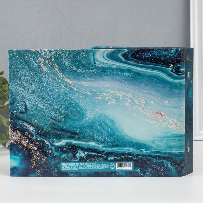 Фотоальбом 25 листов (уголки+кольца)  Фотоальбом 25 листов (уголки+кольца) "Классика морская пыль" 27х19 см