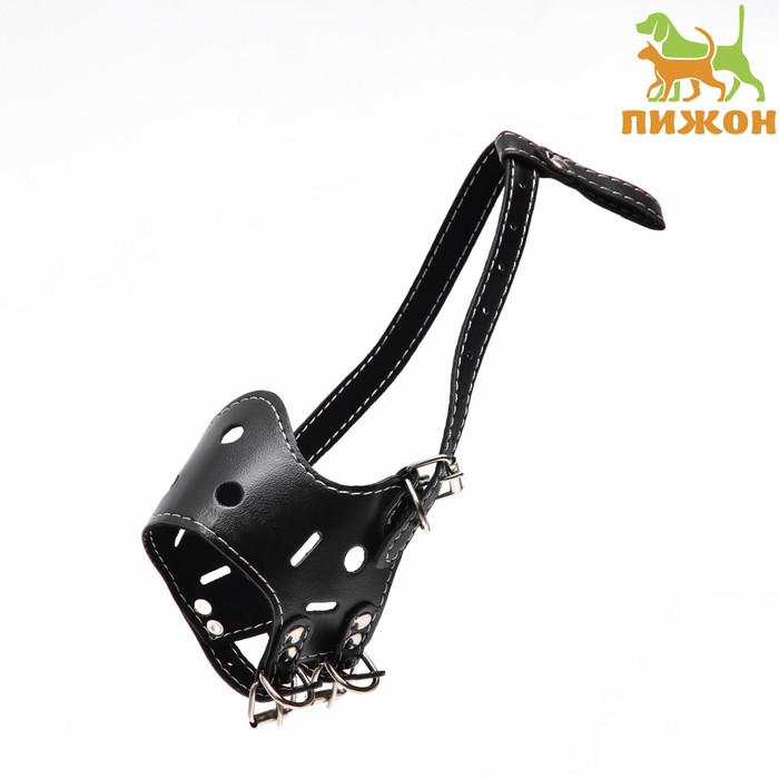 Намордник из прессованной кожи регулируемый, №2, ДН 5 см, ОМ 15-22 см, чёрный Намордник из прессованной кожи регулируемый, №2, ДН 5 см, ОМ 15-22 см, чёрный