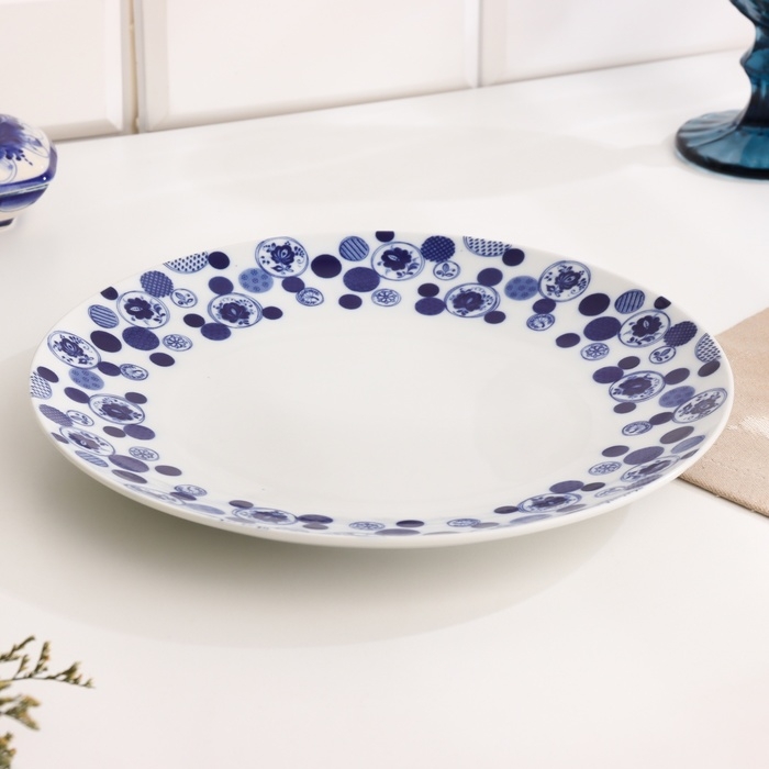 Тарелка Тарелка "Романс проза", д-240мм, нео гжель