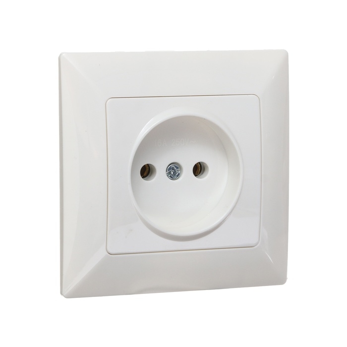 Розетка одноместная Luazon Lighting  Розетка одноместная Luazon Lighting "Антей", 10 А, скрытая, без з/к, белая