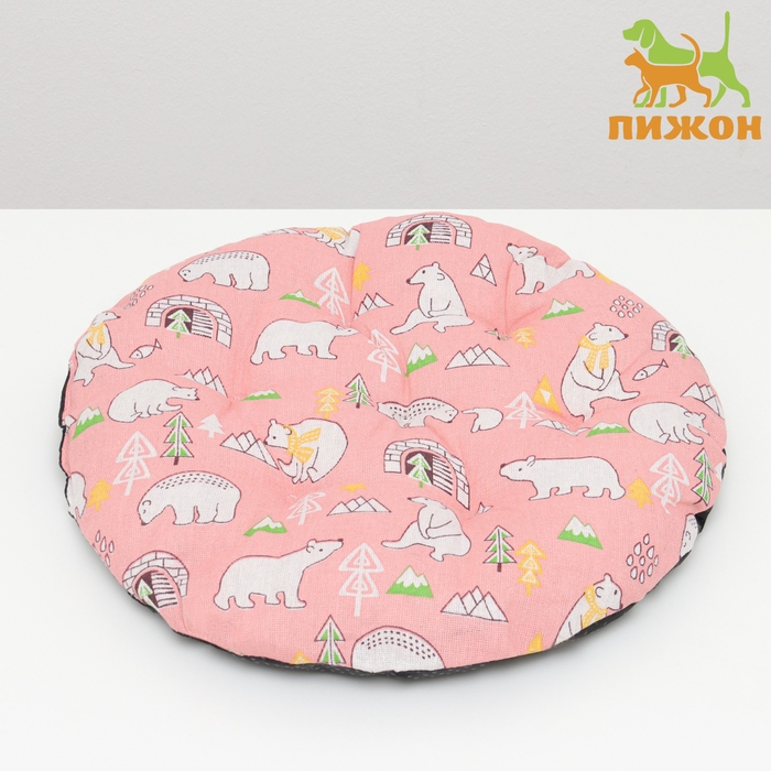 Лежак для животных  Лежак для животных "Мишка в облаках", 40 х 40 х 10 см, розовый