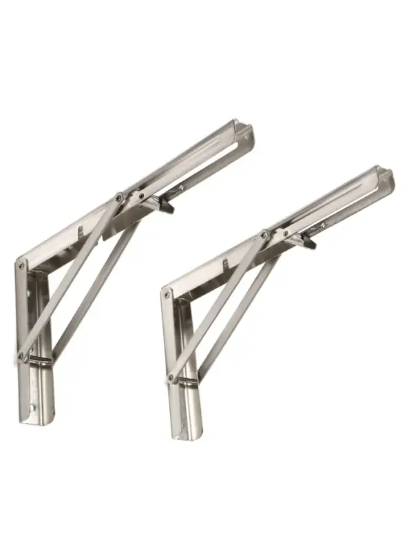 Кронштейн складной для столов и полок ТУНДРА, 2 шт., длина 300 мм, нержавеющая сталь