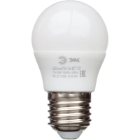 Лампа светодиодная Эра 7W E27 2700k тепл.бел. шар ЭРА smd P45-7W-827-E27