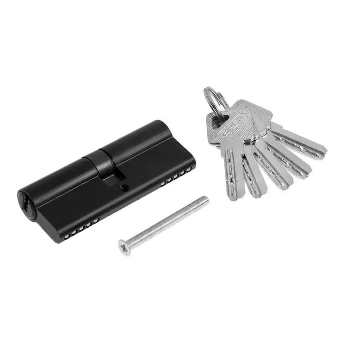 Цилиндровый механизм, 80 мм, перфор. ключ, 5 ключей, черный