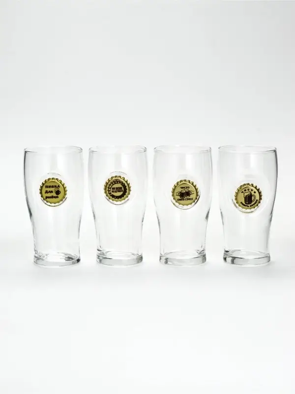 Бокал для пива с вставкой из крышки &laquo;Непробиваемый&raquo;, 350 мл, МИКС