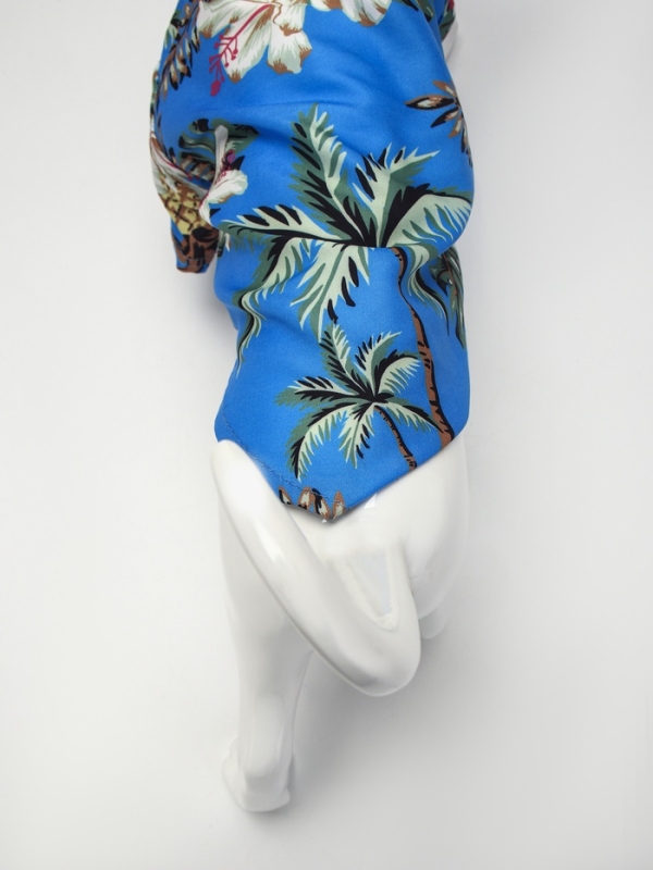 Рубашка для собак  Рубашка для собак "Тропики", L (ДС 28, ОГ 36, ОШ 26 см),голубая