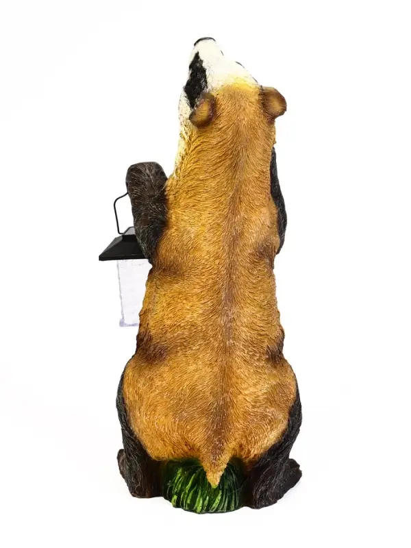 Садовая фигура - фонарь &laquo;Барсук с фонарём&raquo; из полистоуна, 18&times;16&times;41 см