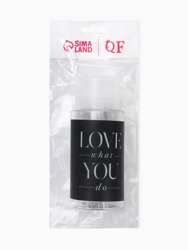 Флакон с помпой Love what you do, 200 мл, чёрный, белый