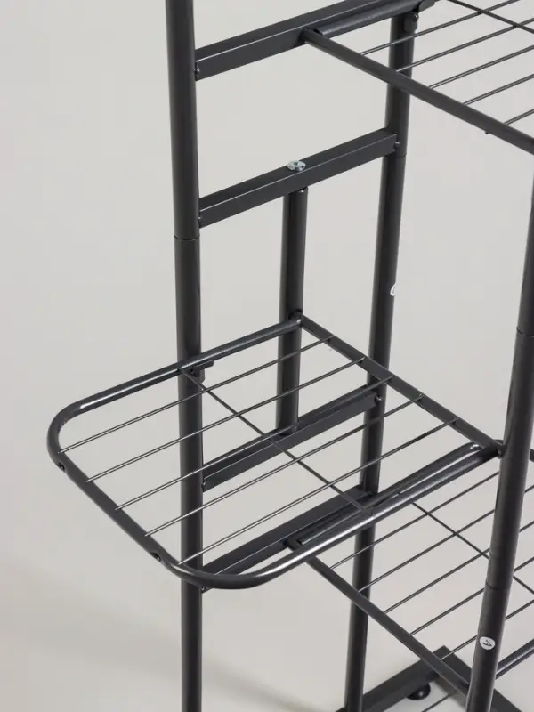 Подставка для цветов Greengo, 5 полок, 44&times;22&times;95 см, напольная, металл, тёмно-серая