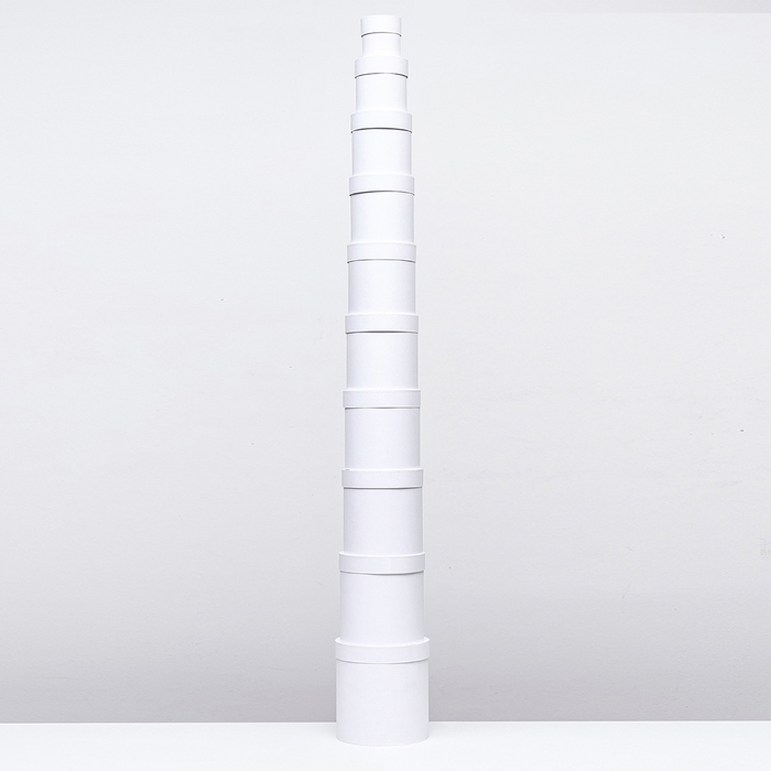 Набор круглых коробок 10 в 1 Белизна,23х23 - 13-13 см