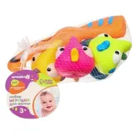 Резиновые игрушки для ванны Крошка Я &laquo;Поймай рыбку&raquo;, в наборе 5 шт., с пищалкой