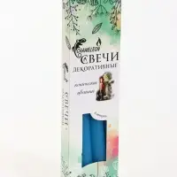 Свечи античные, набор 4 шт., 2.2&times;24 см, 8 ч, 50 г, синие