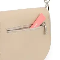 Сумка женская мессенджер TEXTURA на клапане, 17&times;10&times;18 см, бежевая