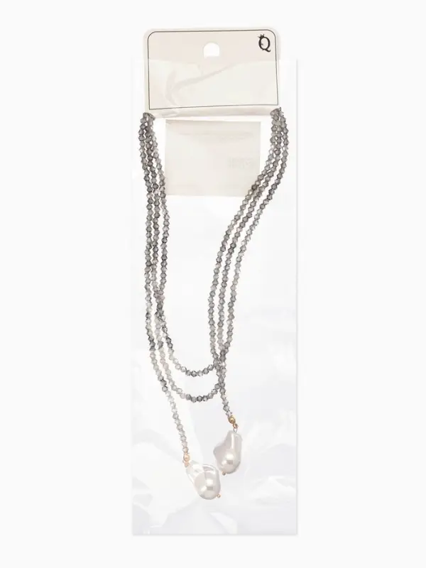 Бусы бисерные с подвесами жемчуг &laquo;Нить стекла&raquo;, L=120 см, №2, серые