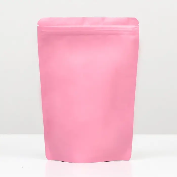 Пакет дой-пак, матовый, розовый с окном, 14&times;20&times;4 см