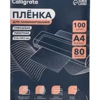 Пленка для ламинирования A4 80 мкм 100 шт., глянцевая, 216&times;303 мм