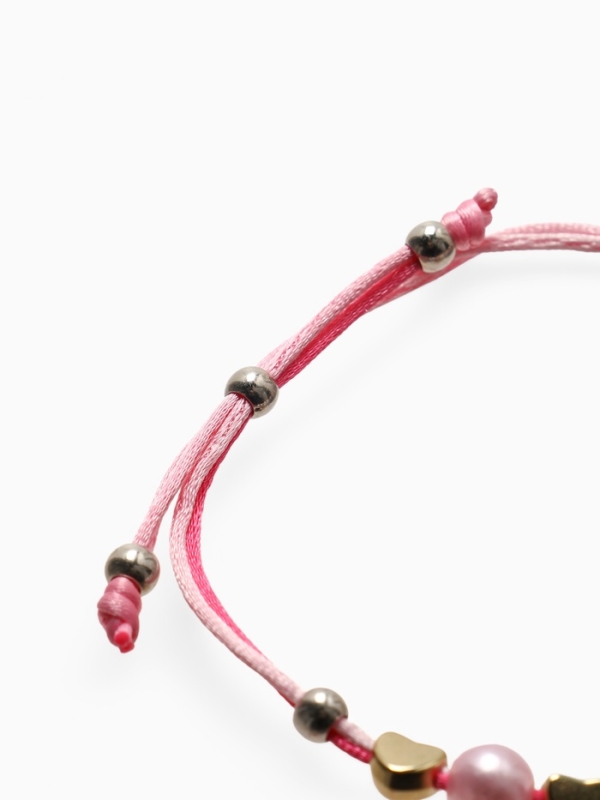 Браслет детский "Выбражулька" на затяжке, единорог с бусинами, цветной