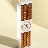 Набор свечей витых, 1.9&times;20 см, 6 шт., кофейно-золотой металлик