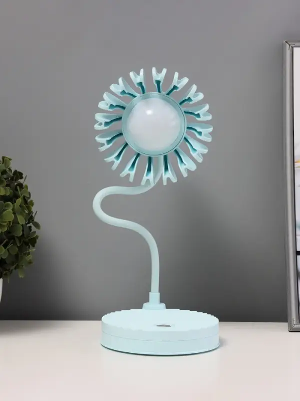 Лампа настольная RISALUX «Санди», светодиодная, USB, АКБ, синяя, 11.7×14.5×18 см Лампа настольная RISALUX «Санди», светодиодная, USB, АКБ, синяя, 11.7×14.5×18 см