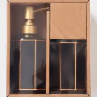 Набор для ванной &laquo;Равновесие&raquo;, 2 предмета, дозатор для мыла, стакан, чёрный